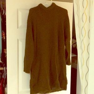 High neck sweater dress
